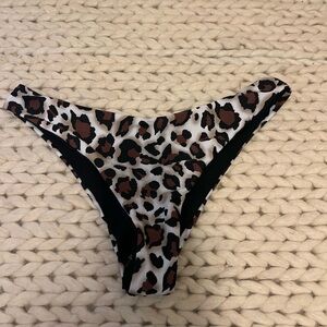 Zaful Leopard Print Bikini Bottoms - Black and Brown